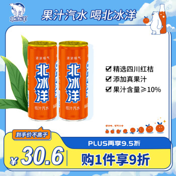 北冰洋 桔汁汽水330ml*6罐 果汁碳酸饮料