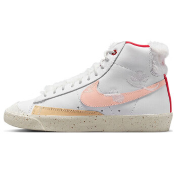 NIKE 耐克 秋冬板鞋女经典缓震BLAZER MID PRM运动鞋FD4342-181白38