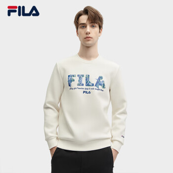 FILA 斐乐 官方×V&A联名系列男子针织套头衫2024春季时尚休闲卫衣