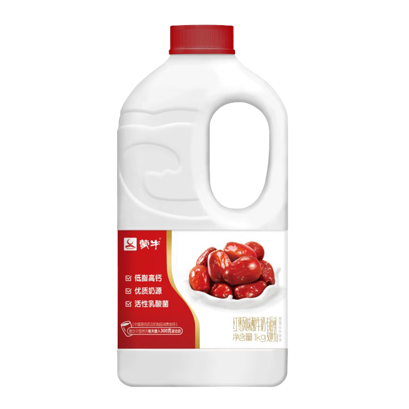 plus會(huì)員:蒙牛 紅棗風(fēng)味酸牛奶 1kg＊5件 44.65元包郵(合8.93元/件)