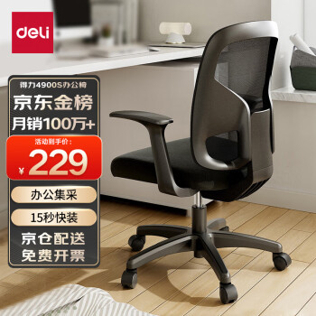 DL 得力工具 得力（deli）4900S 人体工学靠背办公椅