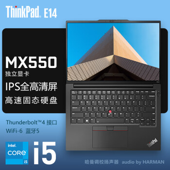 ThinkPad 思考本 E14 2021款 14英寸笔记本电脑（i7-1165G7、16GB、512GB SSD）