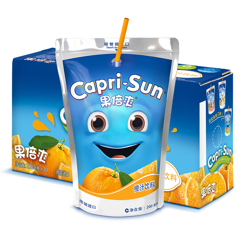 PLUS会员，有卷得上：（Capri-Sun）果倍爽 儿童饮料果汁橙子味 200ml*10袋 *2件 47.05元包邮（需用卷，合23.52元/件）
