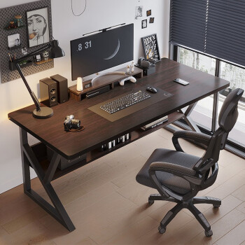 M.S.Feel 蔓斯菲尔 MSFE） 电脑桌台式电竞家用电竞写字桌办公电脑桌140*70cm胡桃色