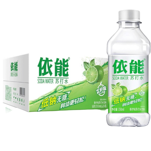 yineng 依能 青檸檬味 無糖0卡無汽弱堿 蘇打水飲料 350ml*24瓶 整箱裝 29.12元