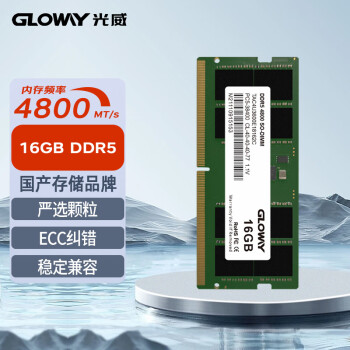 GLOWAY 光威 16GB DDR5 4800 笔记本内存条 天策S系列 助力AI