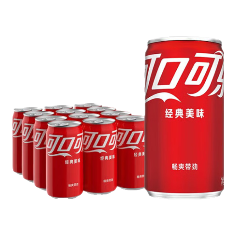 再降价、10点开始、plus会员、需首购：可口可乐（Coca-Cola）汽水 碳酸饮料 200ml*12罐  13.6元包邮