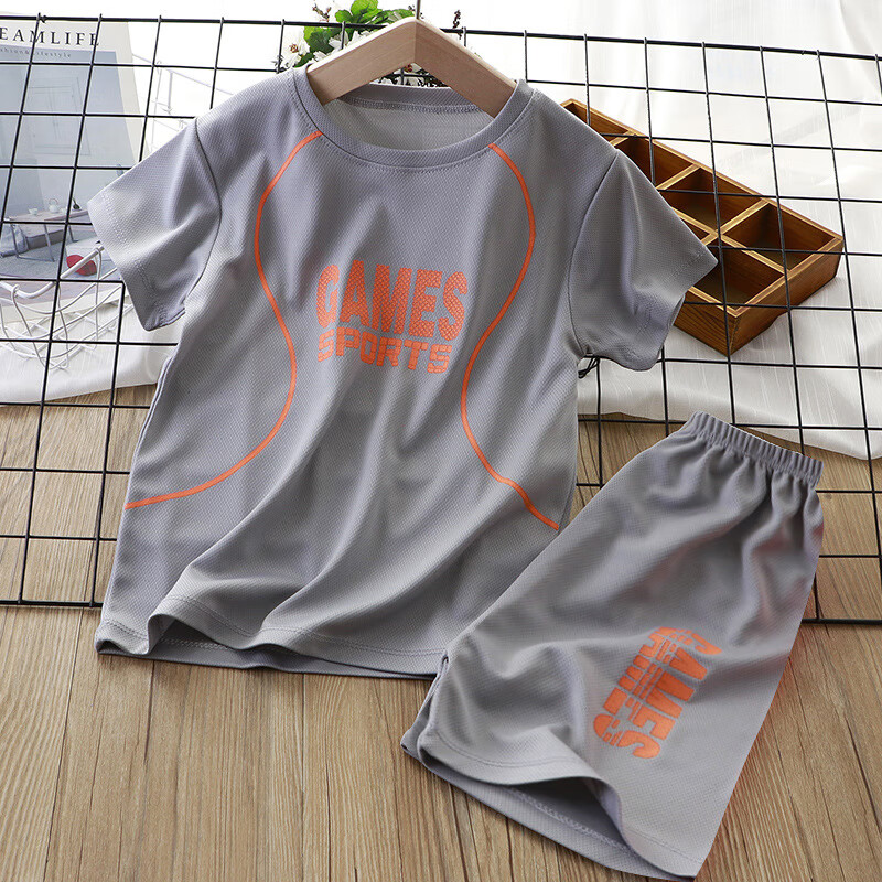 酷麗亞 兒童球服運(yùn)動(dòng)套裝 M灰色 9.75元包郵（需用券）