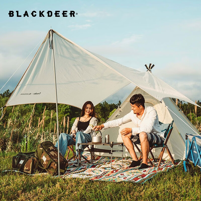 BLACKDEER 黑鹿 幽居印第安帐篷天幕组合二合一 涂银防晒遮阳棚防雨防晒UPF50+ 399元