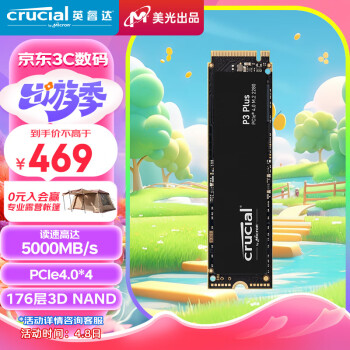 Crucial 英睿达 P3 Plus 固态硬盘 1TB M.2接口