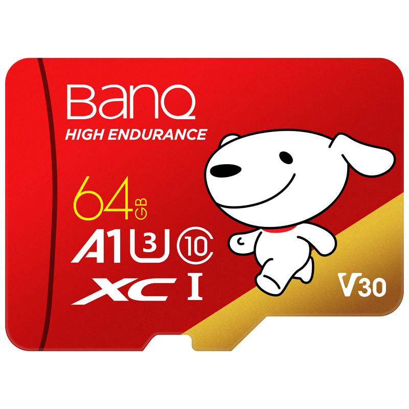 学生专享：banq&JOY联名款 64GB TF（MicroSD）存储卡U3 C10 A1 V30 4K 高速款行车记录仪&监控摄像头手机内存卡 17.9元+运费