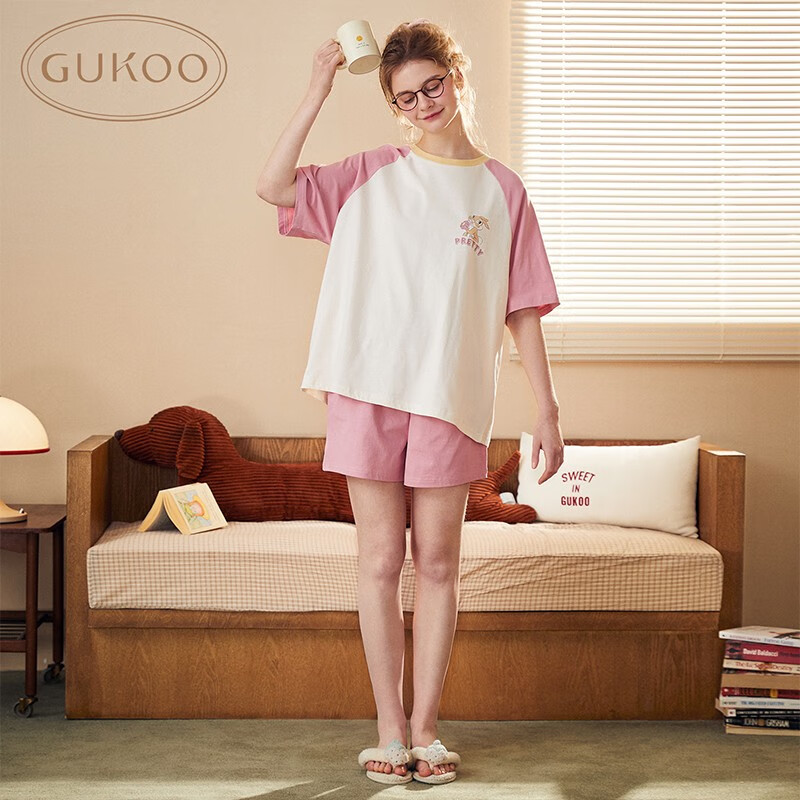 GUKOO 果壳 女士卡通家居服套装 823226111C01 券后68.51元