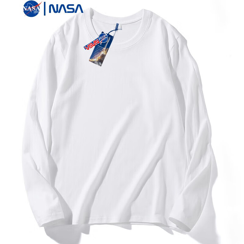 PLUS会员：NASAMITOO 纯棉长袖T恤男士 潮流休闲百搭  29.6元包邮（需用券）