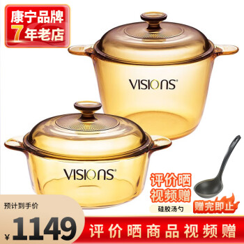 VISIONS 康宁 晶彩系列 VS22+VS35 锅具套装 2件套(玻璃、黄色)