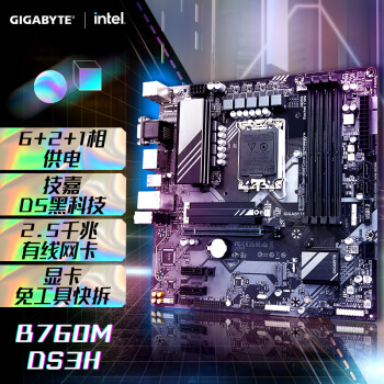 GIGABYTE 技嘉 B760M DS3H 主板DDR5 支持CPU 13