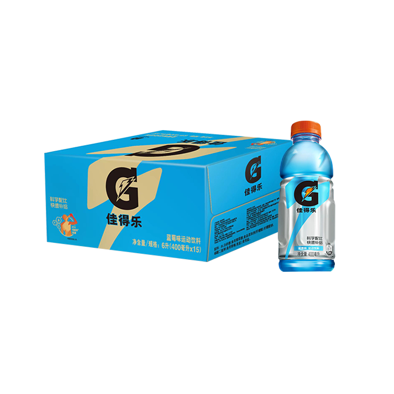 Plus会员:百事可乐 佳得乐 GATORADE 蓝莓味 电解质水 运动饮料 400ml*15*3件 89.01元包邮（合29.67元/件）