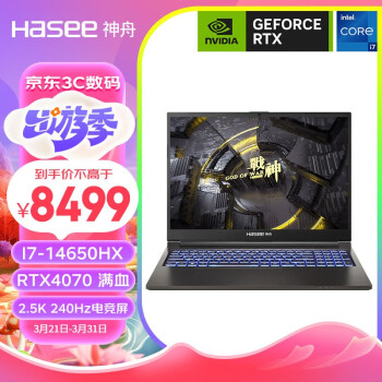Hasee 神舟 战神T8 2024 14代酷睿i7HX 16英寸游戏本 笔记本电脑(i7-14650HX 16G