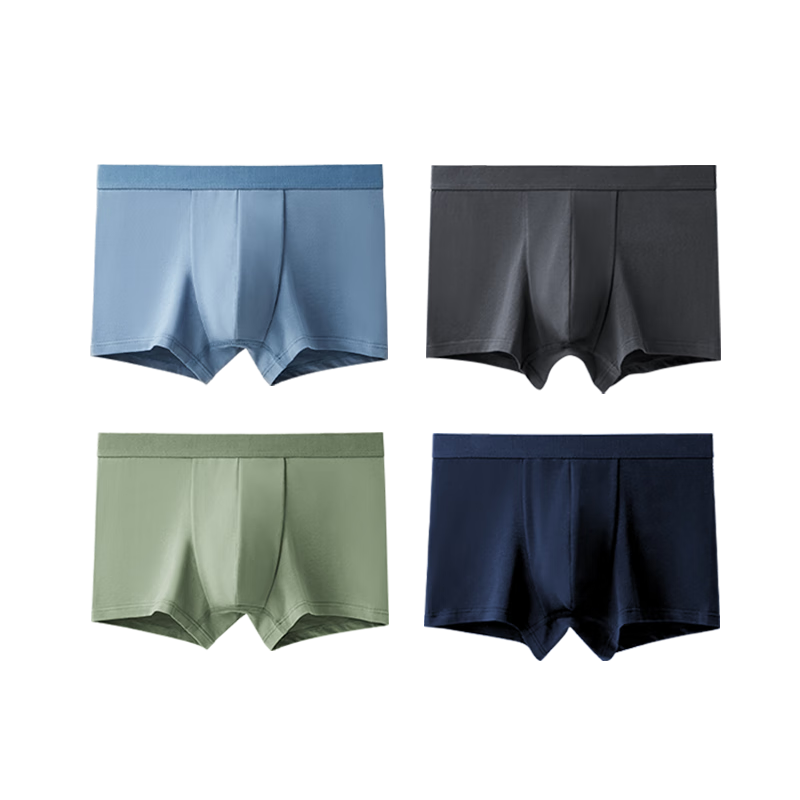 PLUS会员：京东京造 新疆长绒棉内裤 4条装 36.91元+运费（需凑单）