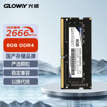 GLOWAY 光威 战将 DDR4 2666MHz 笔记本内存 普条 黑色 8GB