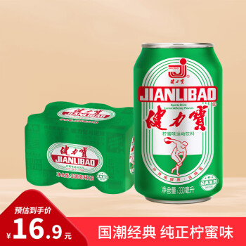 JIANLIBAO 健力宝 运动碳酸饮料含蜂蜜补充电解质柠蜜味330ml*6罐经典国潮1984