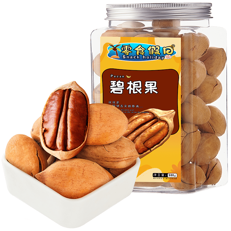 Plus会员:零食假日 碧根果500g罐装 奶油味*3件 71.77元（合23.92元/件）