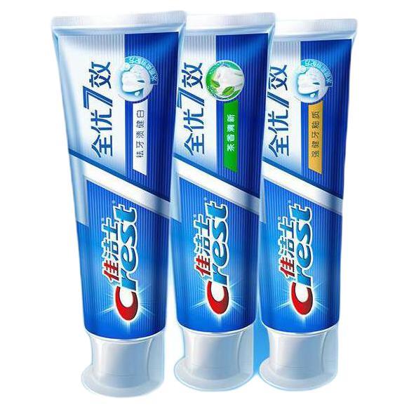 Crest 佳洁士 全优7效牙膏180g3支含氟防蛀固齿清新口气共540g 25.33元