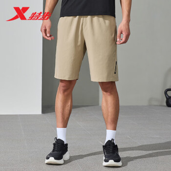 XTEP 特步 运动裤梭织男五分裤夏训练876229970152 沙丘色 L