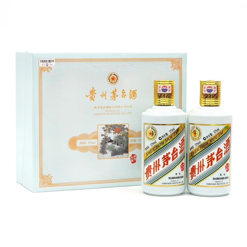 京东PLUS：MOUTAI 茅台 生肖纪念 癸卯兔年 酱香型白酒 53度 375ml*2 礼盒装 3959.01元