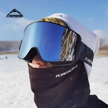 Flow Theory 滑雪镜双层防雾磁吸镀膜抗UV单双板护目镜滑雪眼镜  黑框黑片