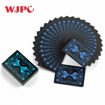 Wangjing Poker 望京扑克 新款WOLF狼牌黑色塑料防水扑克花切花式创意扑克牌近景魔术牌