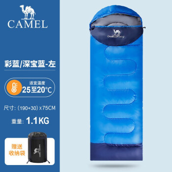 CAMEL 骆驼 户外睡袋 A6S3K1103 彩蓝/深宝蓝 1.1kg 左边