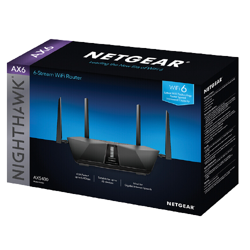 NETGEAR 美国网件 RAX50 双频5400M 家用千兆无线路由器 Wi-Fi 6 单个装 黑色 券后349元