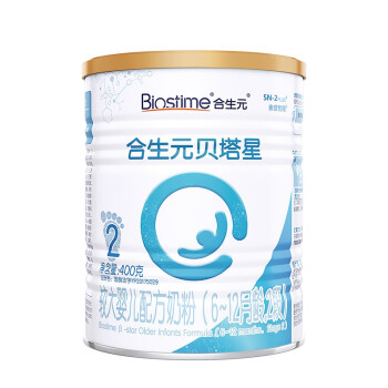 BIOSTIME 合生元 贝塔星 较大婴儿配方奶粉 2段(6-12个月) 法国原装进口 400克