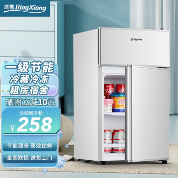 BingXiong 冰熊 小冰箱双门冷藏冷冻小型迷你家用商用冰箱宿舍出租房全国联保