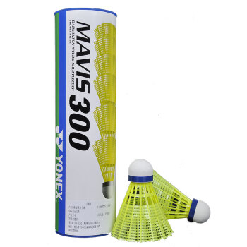 YONEX 尤尼克斯 尼龙塑料羽毛球MAV300黄色 训练比赛耐打稳定YY球胶（6只装）