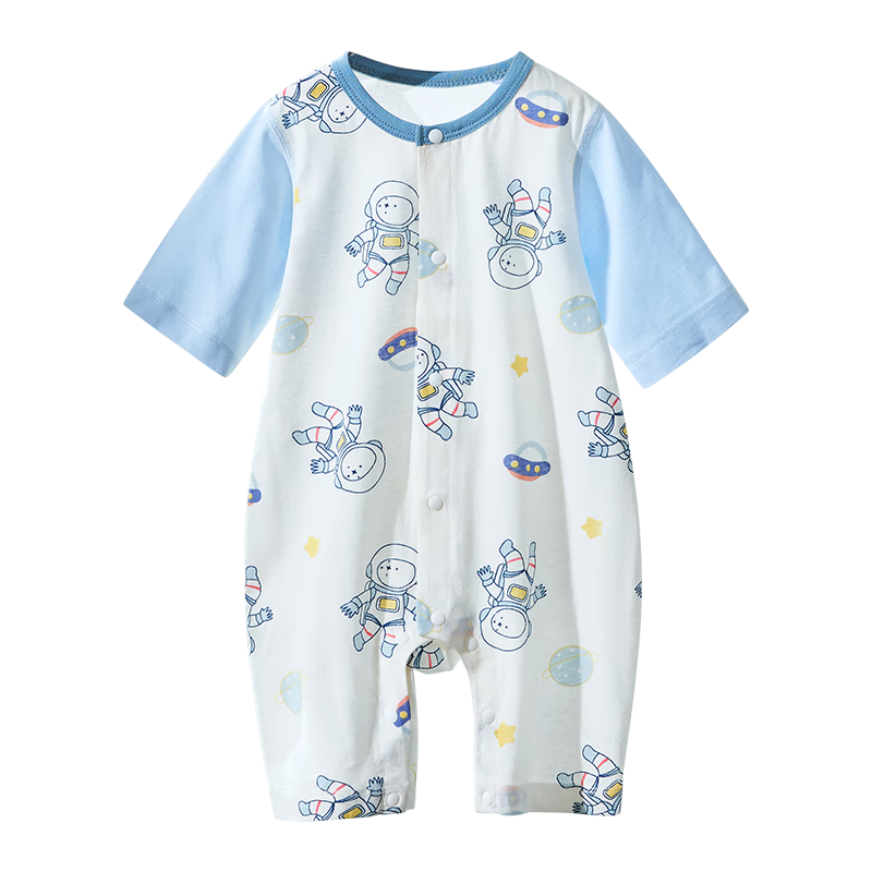 PLUS会员：贝肽斯婴儿衣服夏季七分短袖薄款连体衣 苏利小羊驼 59cm 35.65元