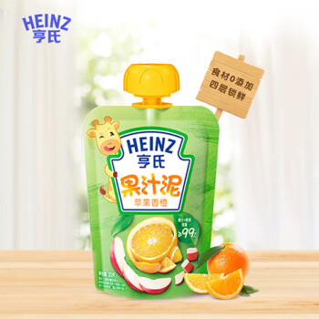 Heinz 亨氏 乐维滋系列 果泥 3段 苹果香橙味 120g
