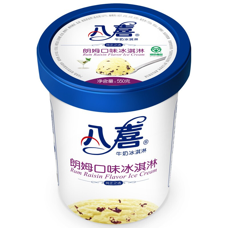 BAXY 八喜 牛奶冰淇淋 朗姆口味 550g 21.45元（需买4件，需用券）