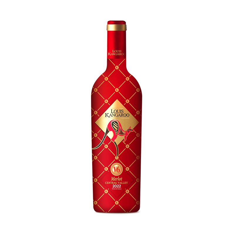 PLUS会员、需首购：路易袋鼠 智利原瓶进口红酒 梅洛干红葡萄酒 750ml 单瓶装 24.11元包邮