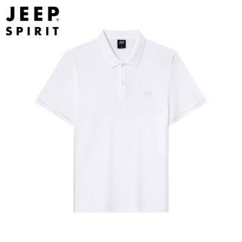 Jeep 吉普 短袖男士T恤夏季Polo商务休闲衫潮流百搭衣服男装  白色 2XL