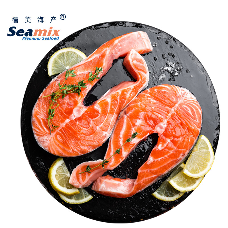 Seamix 禧美海产 冷冻三文鱼排400g（银鲑鱼排）原切段 2-3块装 智利 海鲜水产 32.9元