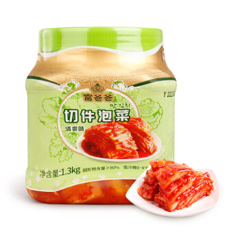 Fubaba 富爸爸 切件泡菜1.3kg/瓶 韩式辣白菜酱菜咸菜下饭菜（需凑单）