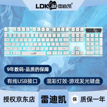 LDK.al 雷迪凯 有线键盘 家用商务办公键盘 机械手感笔记本台式机USB104键 R260