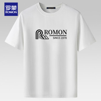 ROMON 罗蒙 短袖T恤男2024夏季冰丝感简约休闲上衣时尚短袖男LM065白色M
