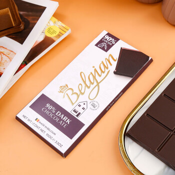 Belgian 白丽人 90%可可黑巧克力排块装100g 比利时进口纯可可 生日礼物女