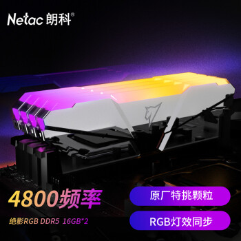 Netac 朗科 绝影系列 DDR5 4800MHz 台式内存条 32GB（16GB×2）