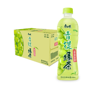 康师傅 青提绿茶500ml*15瓶  果味茶饮料饮品量贩装整箱