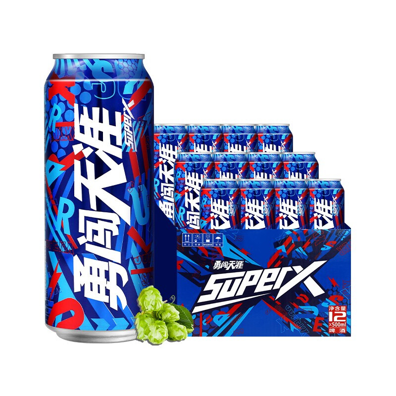 SNOWBEER 雪花 勇闯天涯 superX 听装啤酒 500mL 12罐 券后43元