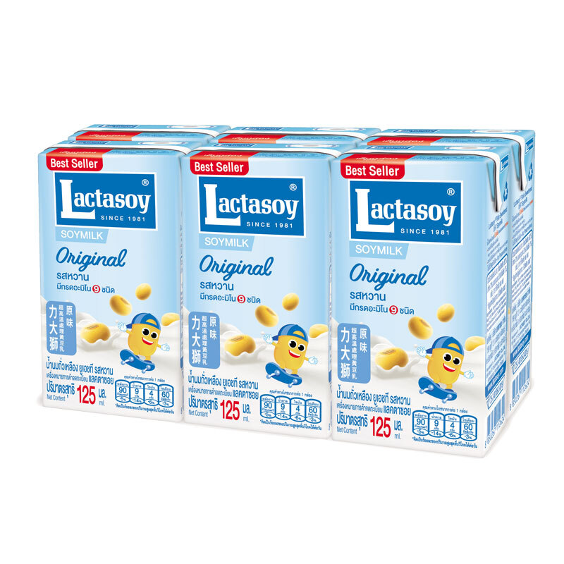 力大狮（Lactasoy）力大狮豆奶 泰国进口豆奶 植物奶儿童营养早餐奶原味125ml*6 12.9元