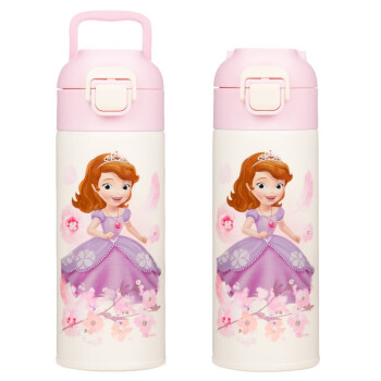 Disney 迪士尼 儿童保温杯316不锈钢随手便携水杯子宝宝大容量学生杯壶粉色400ML